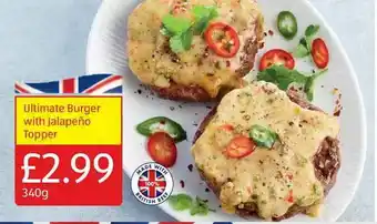 Aldi Ultimate Burger With Jalapeño Topper offer