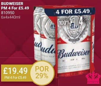 Bestway BUDWEISER 6x4x440ml offer