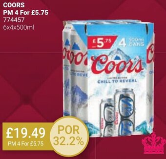 Bestway COORS 6x4x500ml offer
