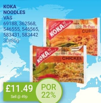 Bestway KOKA NOODLES VAS 30x85g offer