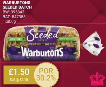 Bestway WARBURTONS SEEDED BATCH BW: 395843 BAT: 547355 1x800g offer