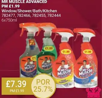 Bestway MR MUSCLE ADVANCED Window/Shower/Bath/Kitchen 782477, 782466, 782455, 782444 6x750ml offer