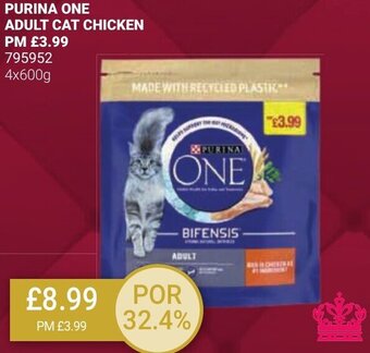 Bestway PURINA ONE ADULT CAT CHICKEN 4x600g offer