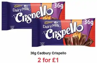 Farmfoods 36g Cadbury Crispello 2 for offer