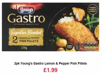 Farmfoods 2pk Young's Gastro Lemon & Pepper Fish Fillets offer