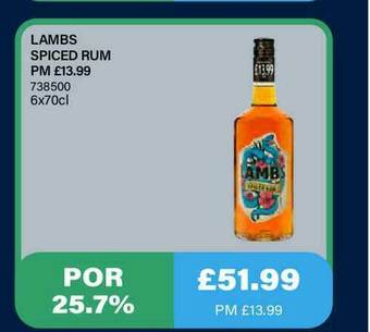 Bestway Lambs Spiced Rum offer