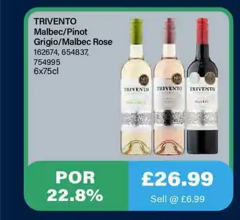 Bestway Trivento Malbec-pinot Grigio-malbec Rose offer