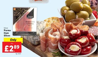 Lidl Deluxe Parma Ham Slices 90g offer