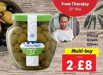 Lidl Eridanous Pitted Green Olives 1700ml offer