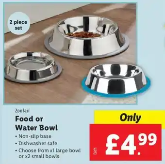 Lidl Zoofari Food or Water Bowl offer