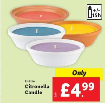 Lidl Livarno Citronella Candle offer