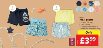 Lidl Lupilu Kids' Shorts • In sizes: 1-6 years offer
