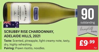 Lidl SCRUBBY RISE CHARDONNAY, ADELAIDE HILLS, 2021 offer