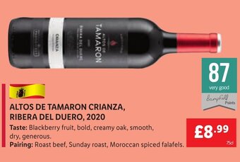 Lidl ALTOS DE TAMARON CRIANZA, RIBERA DEL DUERO, 2020 offer