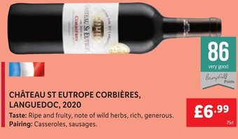 Lidl CHÂTEAU ST EUTROPE CORBIÈRES, LANGUEDOC, 2020 offer