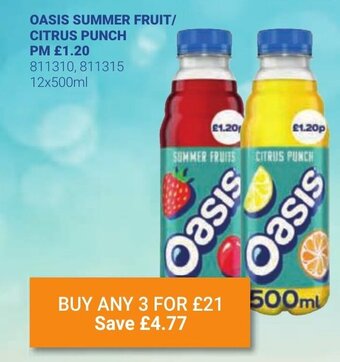 Bestway OASIS SUMMER FRUIT/ CITRUS PUNCH 12x500ml offer