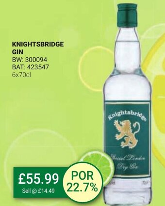 Bestway KNIGHTSBRIDGE GIN offer
