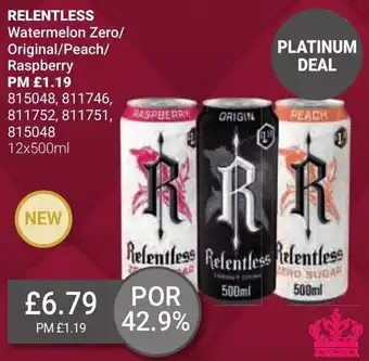 Bestway RELENTLESS Watermelon Zero/ Original/Peach/ Raspberry 12x500ml offer