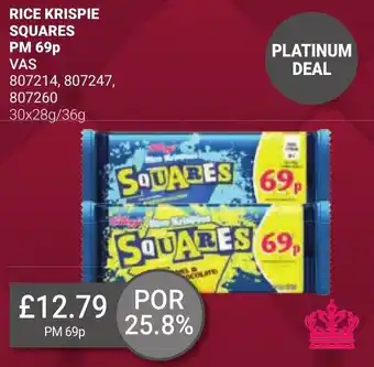 Bestway RICE KRISPIE SQUARES PM 69p VAS offer
