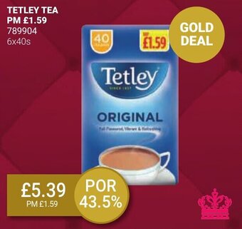 Bestway TETLEY TEA PM £1.59 789904 6x40s offer
