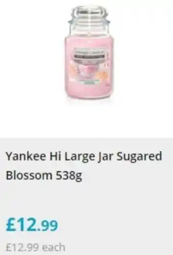 Yankee Hi Large Jar Sugared Blossom 538g
