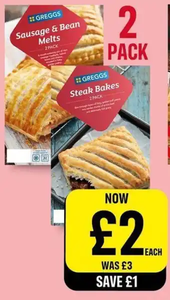 Iceland GREGGS Sausage & Bean Melts offer
