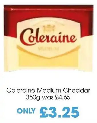 Centra Coleraine Medium Cheddar 350g was £4.65 offer