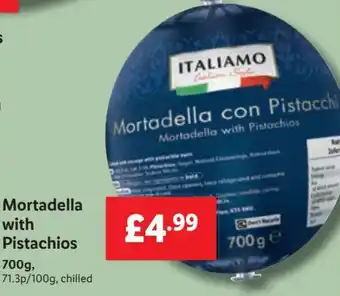 Lidl Mortadella with Pistachios 700g offer