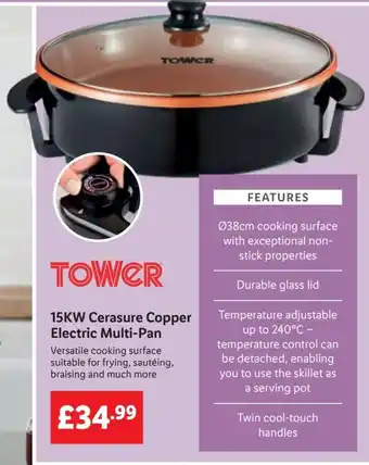 Lidl TOWER 15KW Cerasure Copper Electric Multi-Pan offer