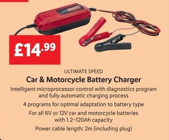 Lidl ULTIMATE SPEED Car & Motorcycle Battery Charger offer