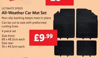 Lidl ULTIMATE SPEED All-Weather Car Mat Set offer