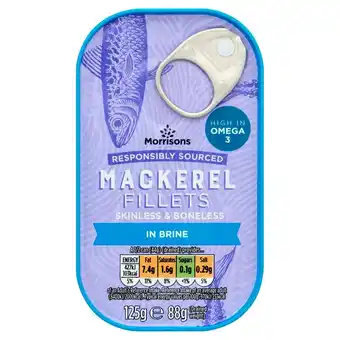 Morrisons Morrisons mackerel fillets in brine (125g) offer