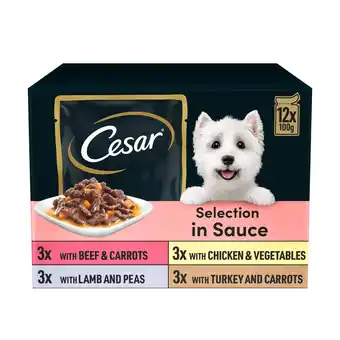 Morrisons Cesar deliciously fresh dog food pouches mixed selection in sauce offer