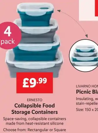Lidl ERNESTO Collapsible Food Storage Containers offer