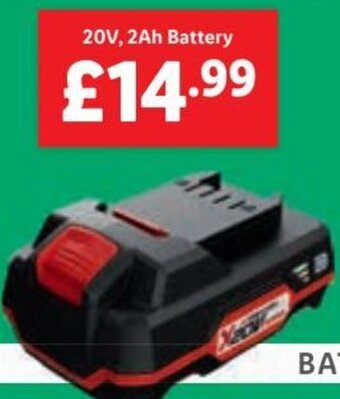 Lidl 20V Rechargeable Battery 20V, 4Ah Battery offer