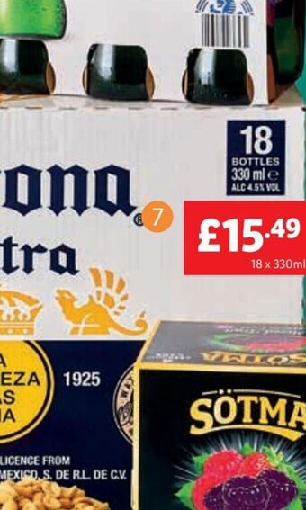 Lidl Corona Extra Beer, 4.5% vol., 18 x 330ml offer