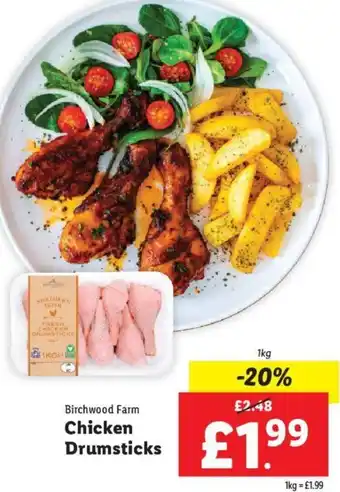 Lidl Birchwood Farm Chicken Drumsticks 1kg offer