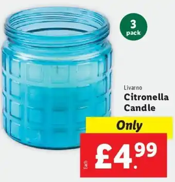 Lidl Livarno Citronella Candle offer