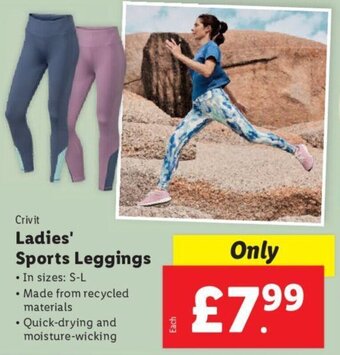 Lidl Crivit Ladies' Sports Leggings offer