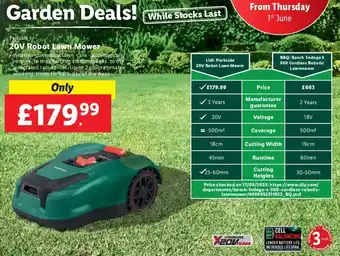 Lidl Parkside 20V Robot Lawn Mower offer