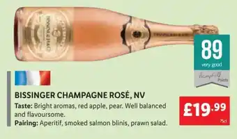 Lidl BISSINGER CHAMPAGNE ROSÉ, NV offer