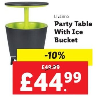 Lidl Livarino Party Table With Ice Bucket offer