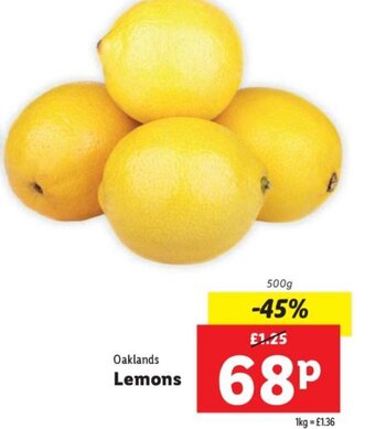 Lidl Oaklands Lemons offer