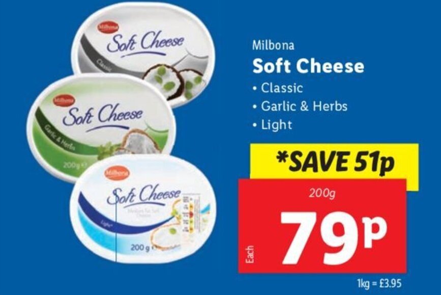 Milbona Soft Cheese • Classic • Garlic & Herbs • Light 200g offer at Lidl