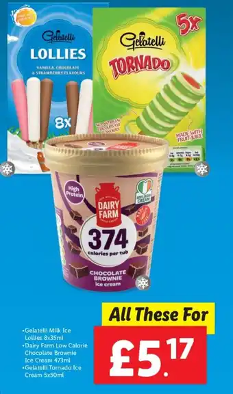 Lidl Gelatelli LOLLIES, TORNADO Gelatelli, DAIRY FARM offer