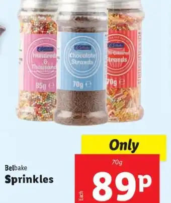 Lidl Belbake Sprinkles 70g offer