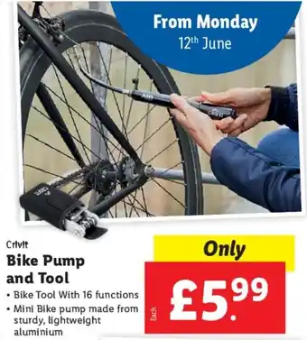 Lidl Crivit Bike Pump and Tool offer