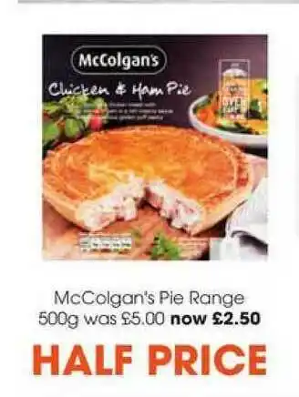 Centra McColgan's Pie Range 500g offer