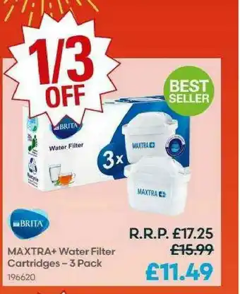 Robert Dyas Brita Maxtra+ Water Filter Cartridges - 3 Pack offer