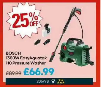 Robert Dyas Bosch 1300W EasyAquatak 110 Pressure Washer offer